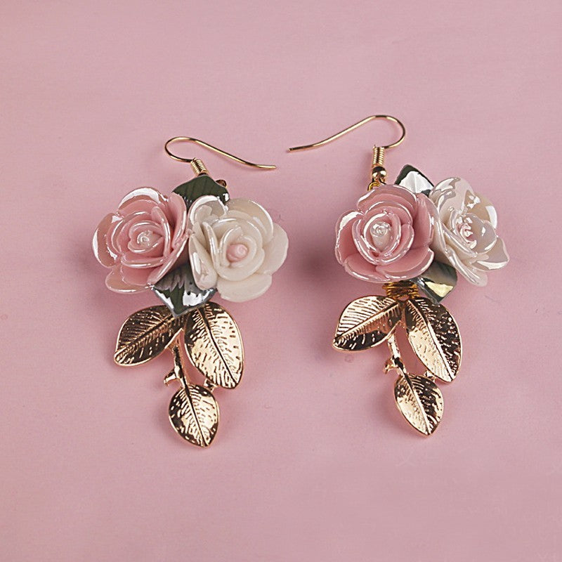 Floral Multi-colored Pearl, Crystal & Gold Headband with Matching Earrings