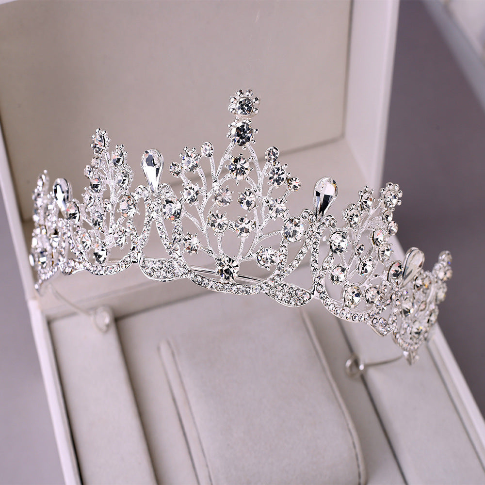 Baroque Vintage Black or White Rhinestone Tiara