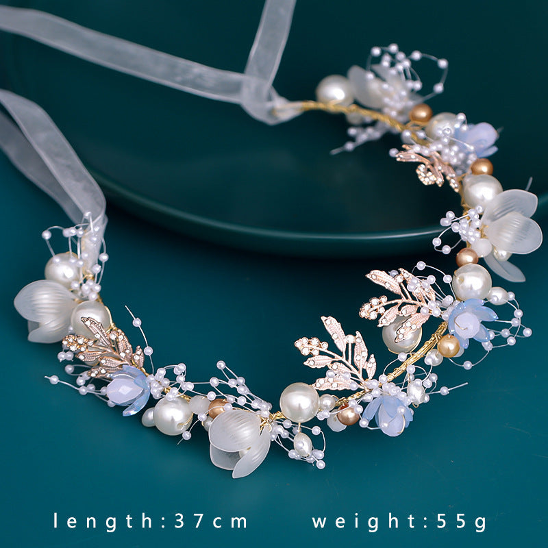 A Floral Ribbon and Pearls Headdress