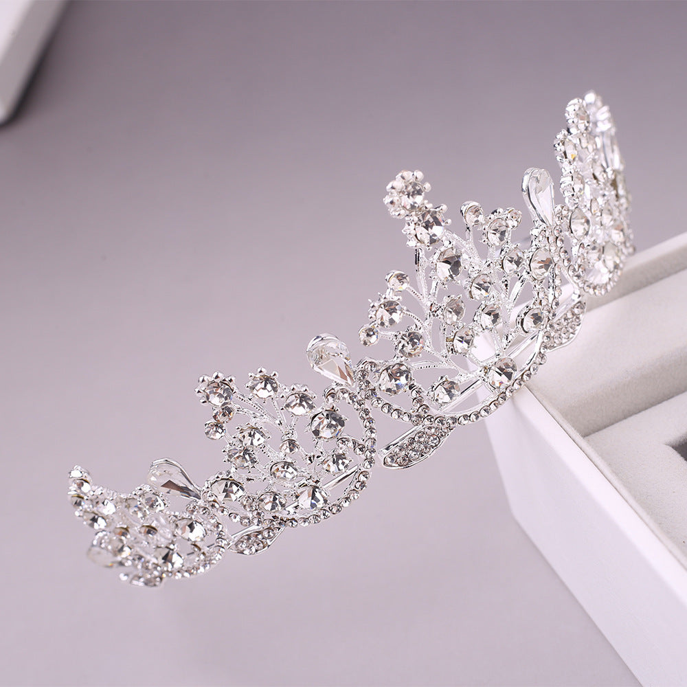 Baroque Vintage Black or White Rhinestone Tiara