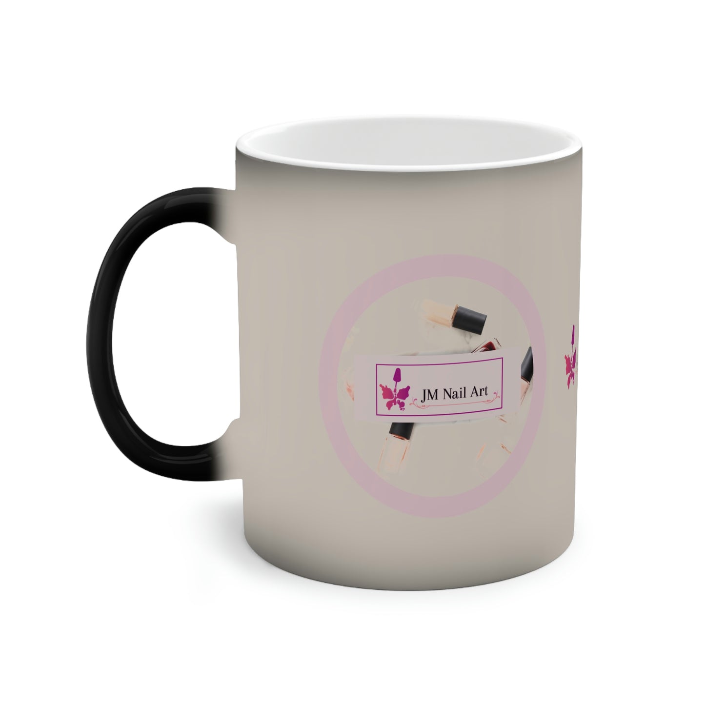 JM Nail Art Business logo Color-Changing Mug, 11oz
