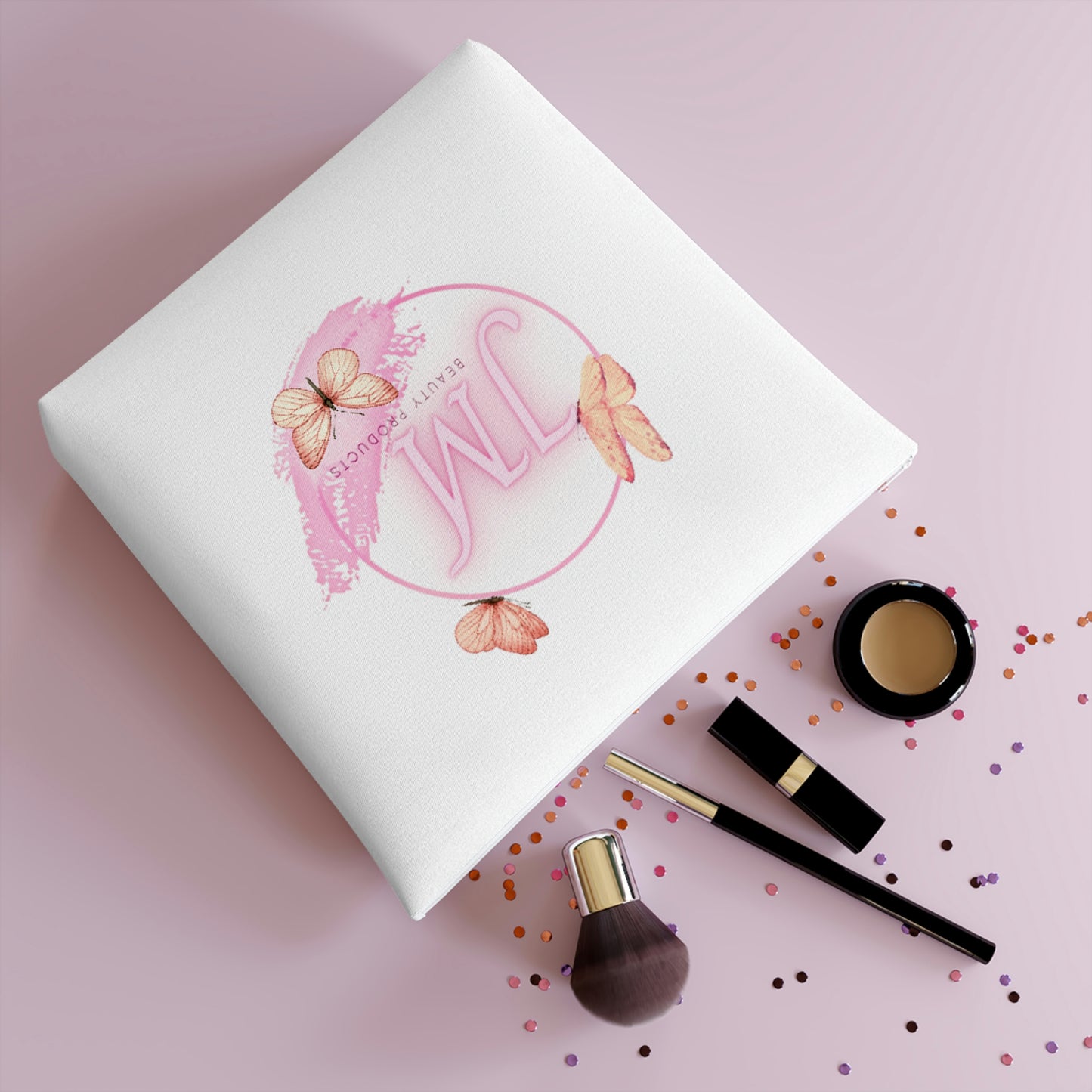 Jodi Metcalf's Butterfly Cotton Cosmetic Bag in White