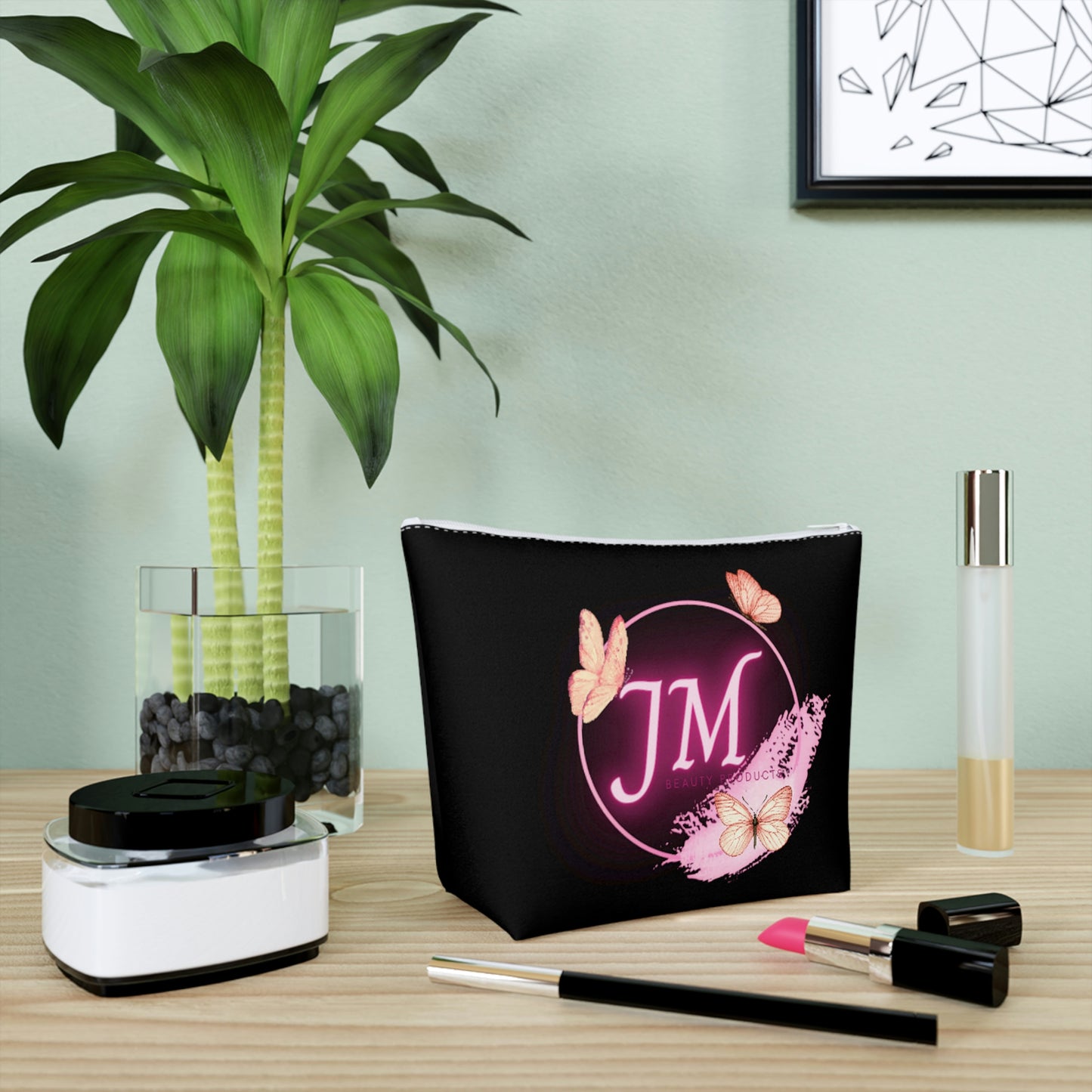 Jodi Metcalf's Butterfly Cotton Cosmetic Bag in Black