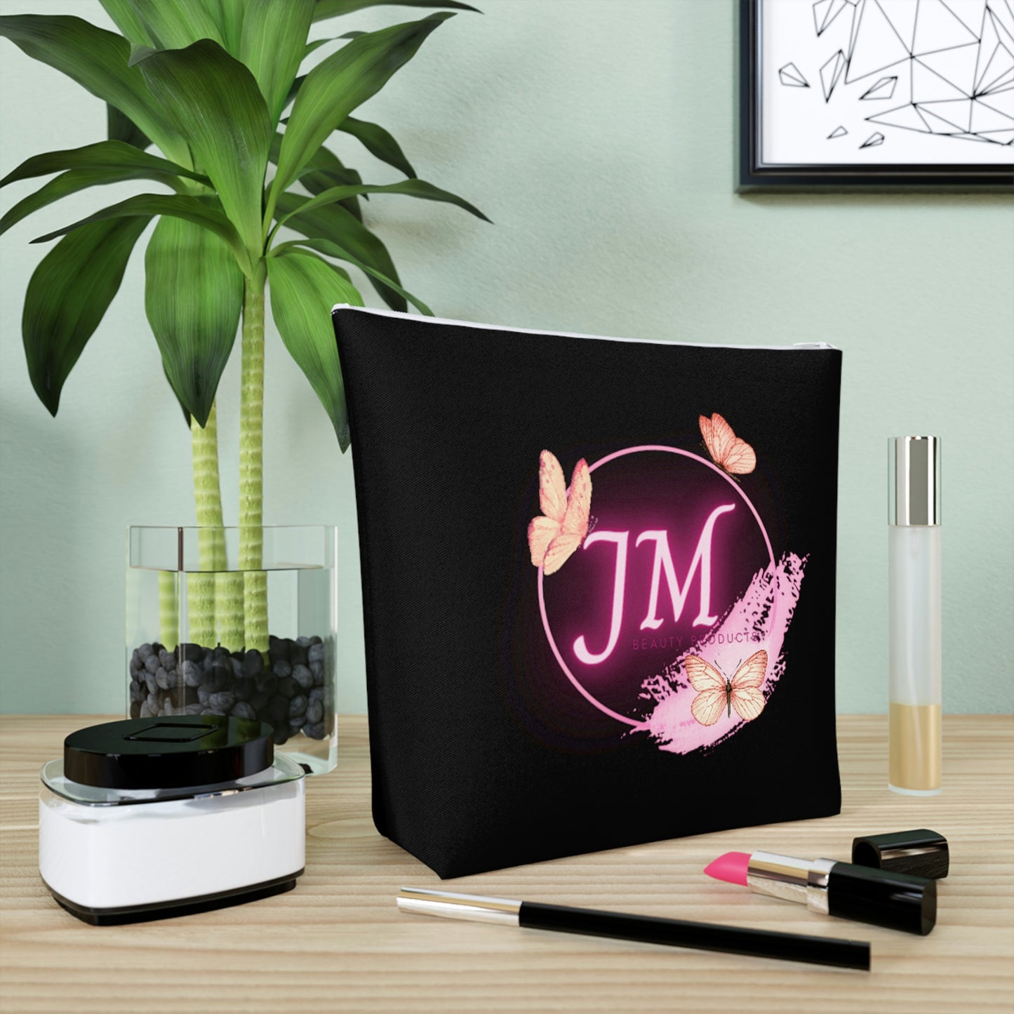 Jodi Metcalf's Butterfly Cotton Cosmetic Bag in Black