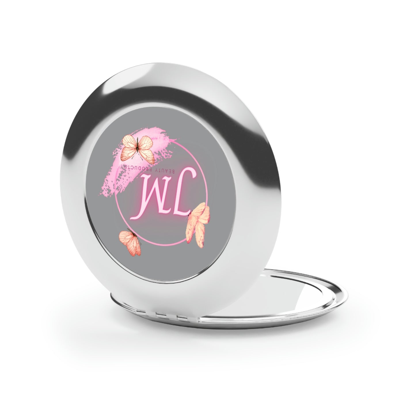 Jodi Metcalf's Butterfly Compact Travel Mirror in Grey / Gray