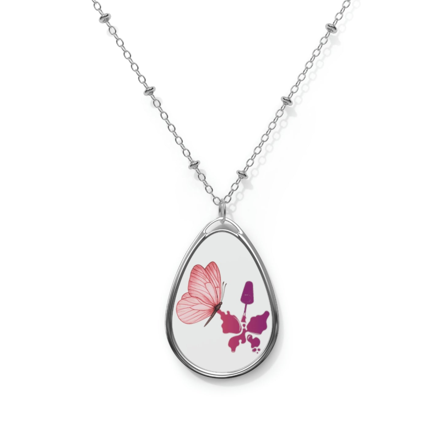Jodi Metcalf's Butterflies Oval Necklace
