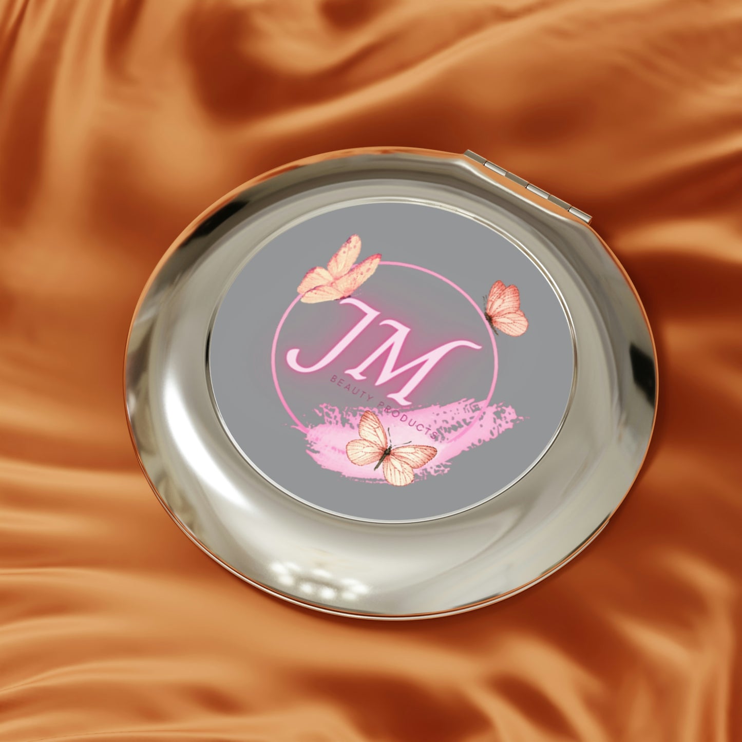 Jodi Metcalf's Butterfly Compact Travel Mirror in Grey / Gray