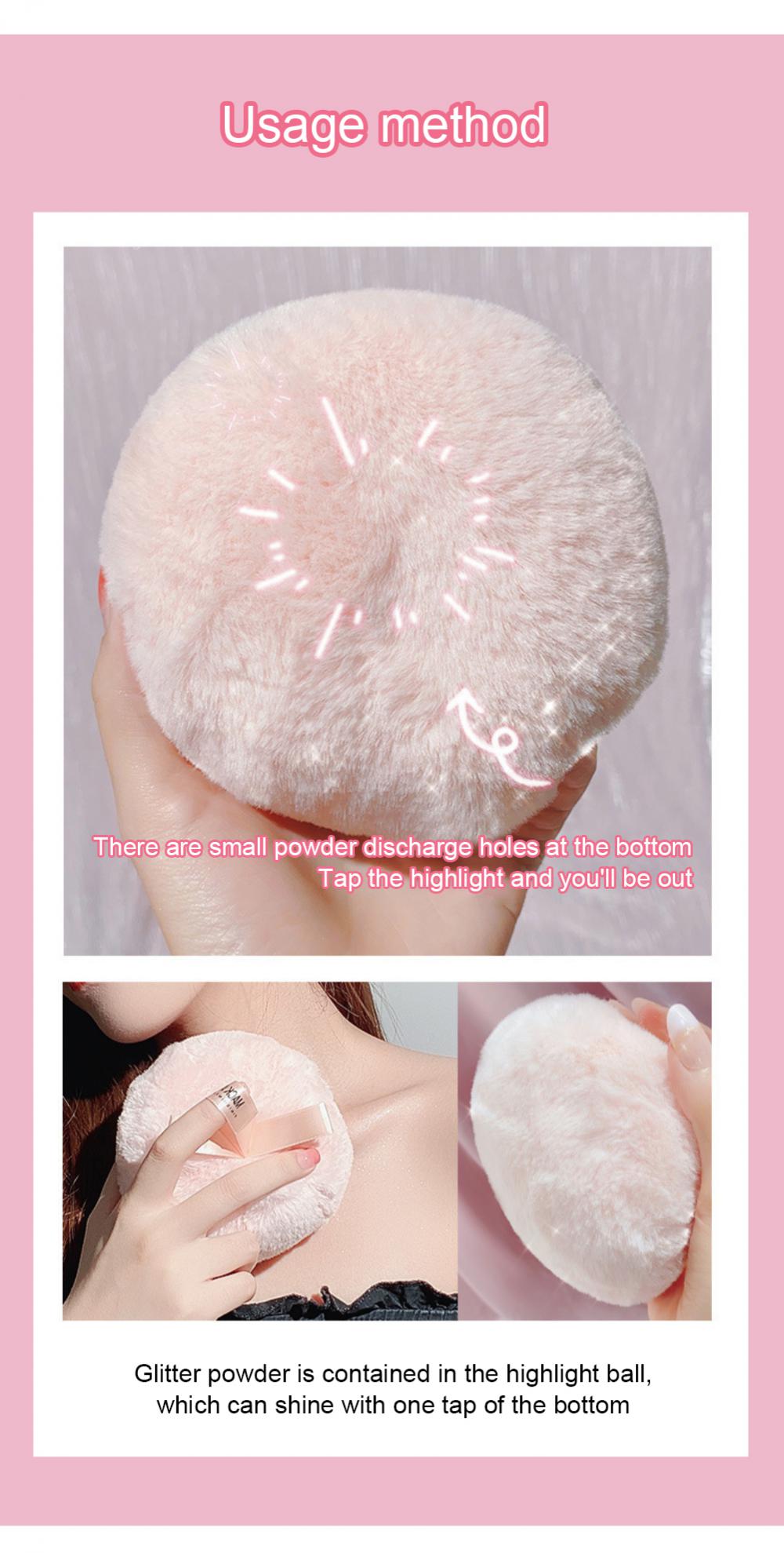 Peach Soft Fluffy Powder Puff