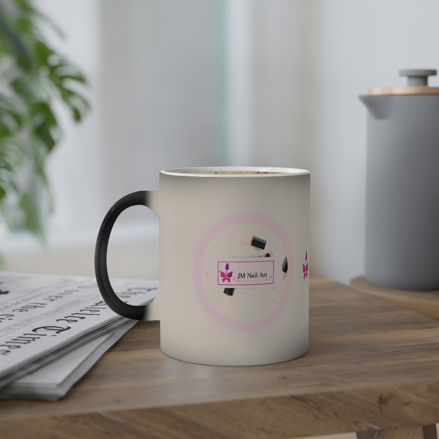 JM Nail Art Business logo Color-Changing Mug, 11oz