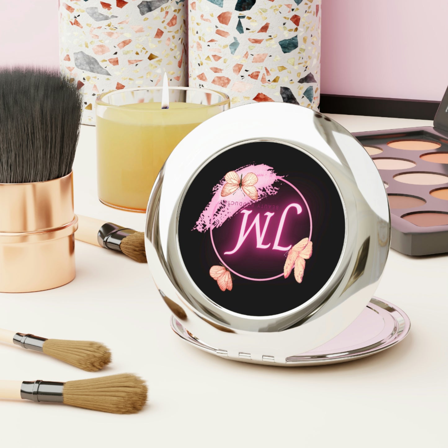 Jodi Metcalf's Butterfly Compact Travel Mirror in Black
