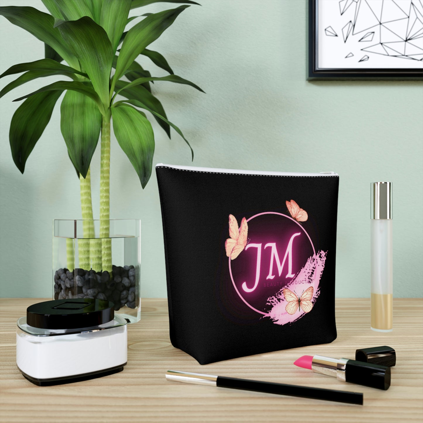 Jodi Metcalf's Butterfly Cotton Cosmetic Bag in Black