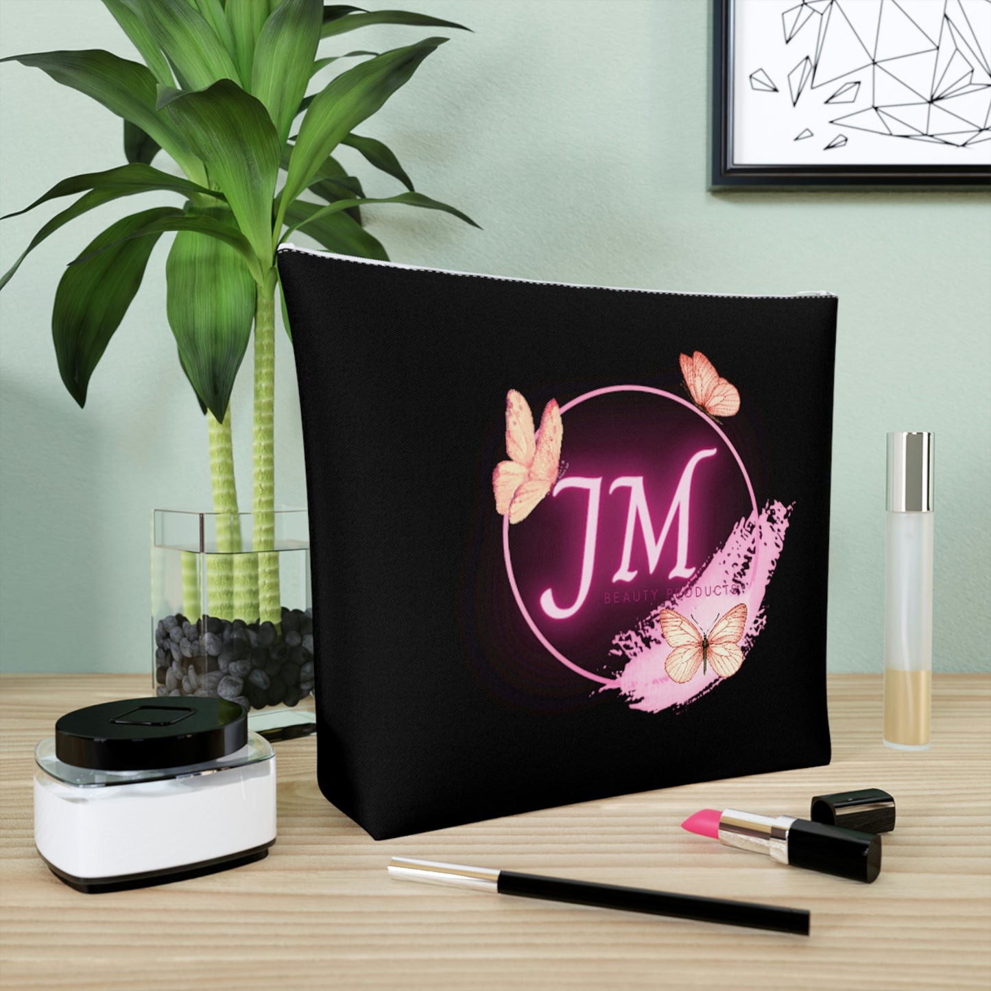 Jodi Metcalf's Butterfly Cotton Cosmetic Bag in Black