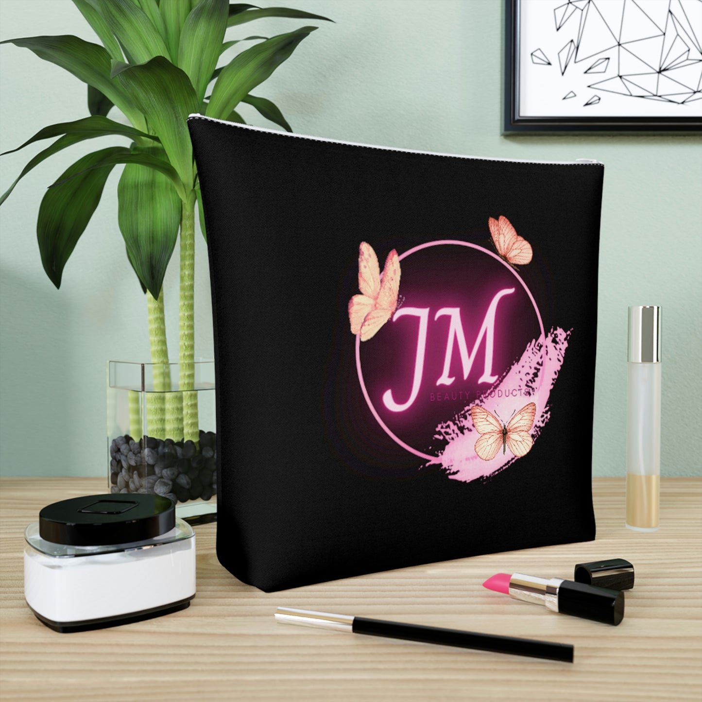 Jodi Metcalf's Butterfly Cotton Cosmetic Bag in Black