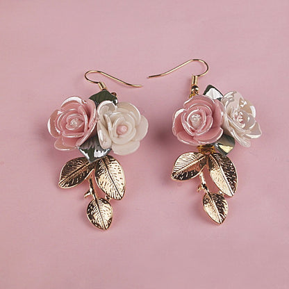 Floral Multi-colored Pearl, Crystal & Gold Headband with Matching Earrings