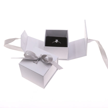 Paper Jewelry Gift Boxes in Gray or White with Ribbon