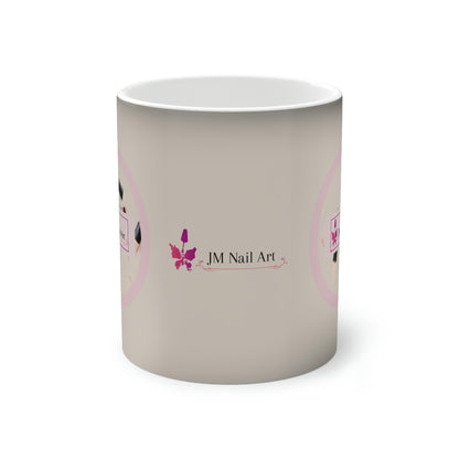 JM Nail Art Business logo Color-Changing Mug, 11oz